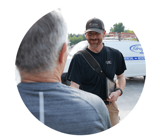 A Gropp team member greeting a customer.